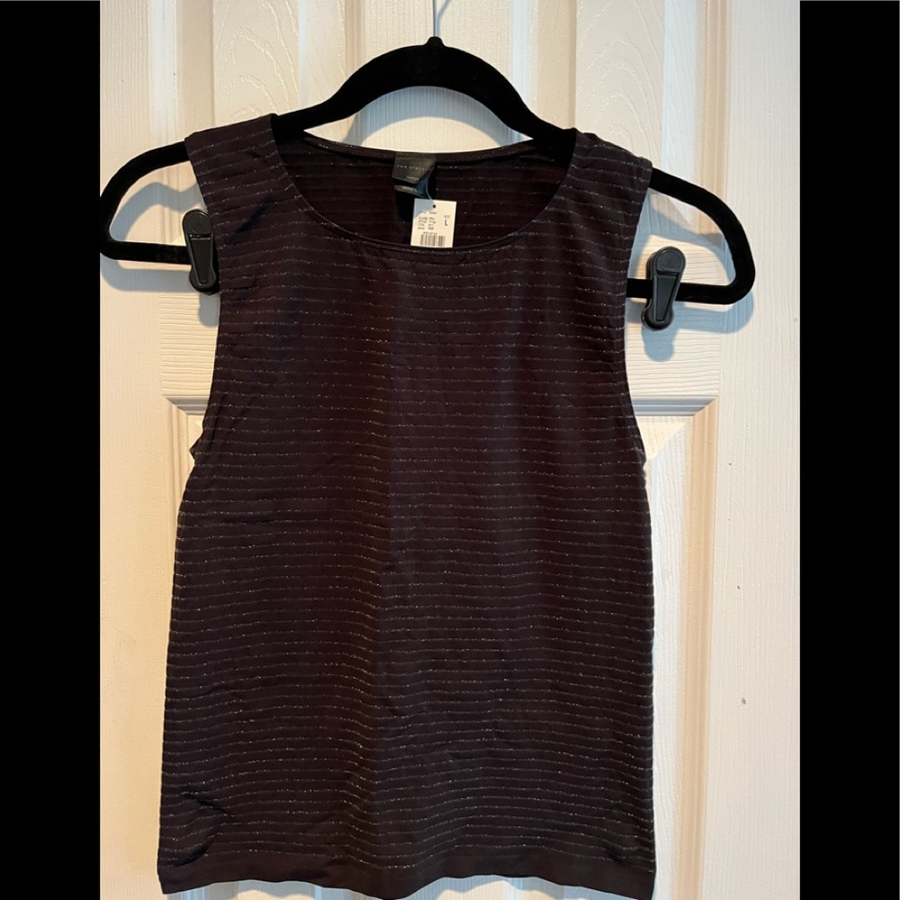 Vintage The Limited size large black with silver stripe tank
